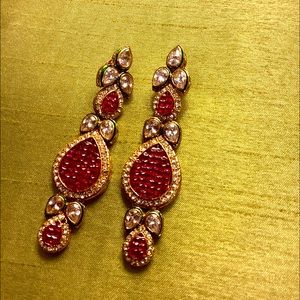 Ruby red stones diamanté earrings. Dressy and style.